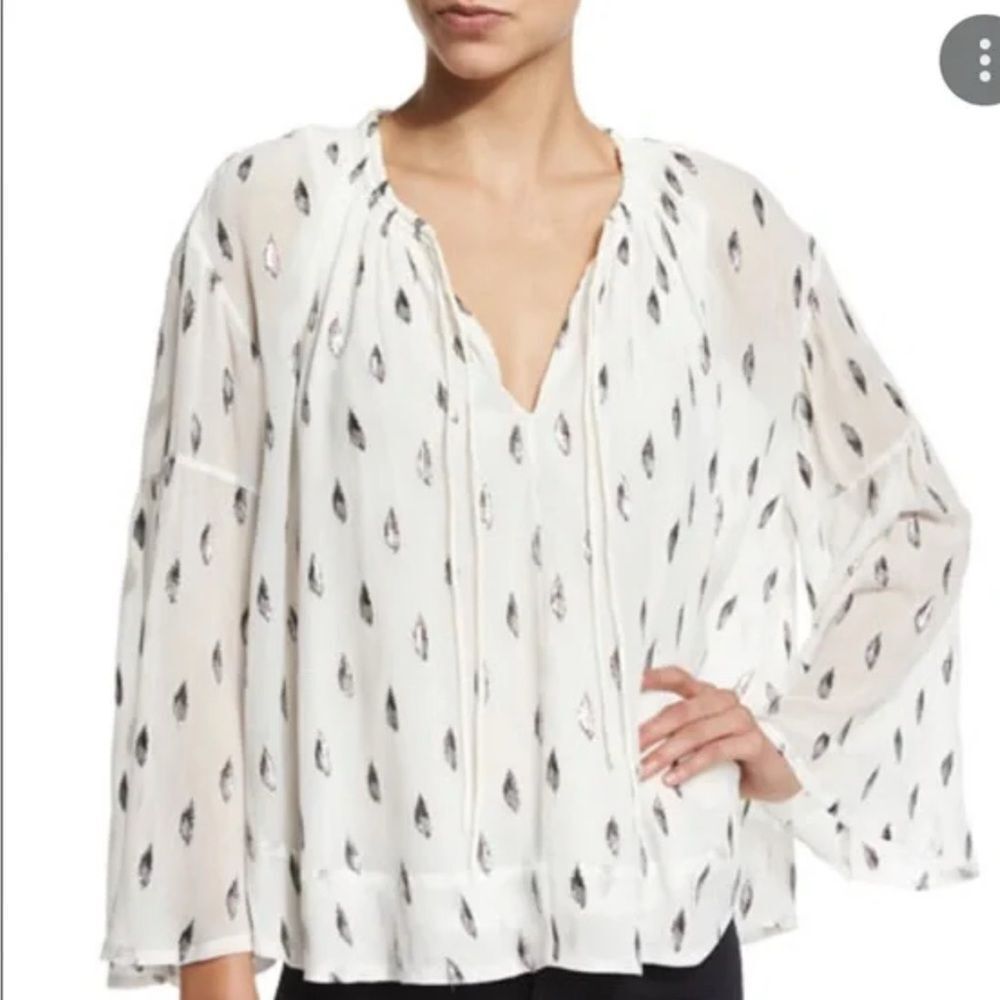 IRO Naomie Peasant Boho Silk Top size 36
